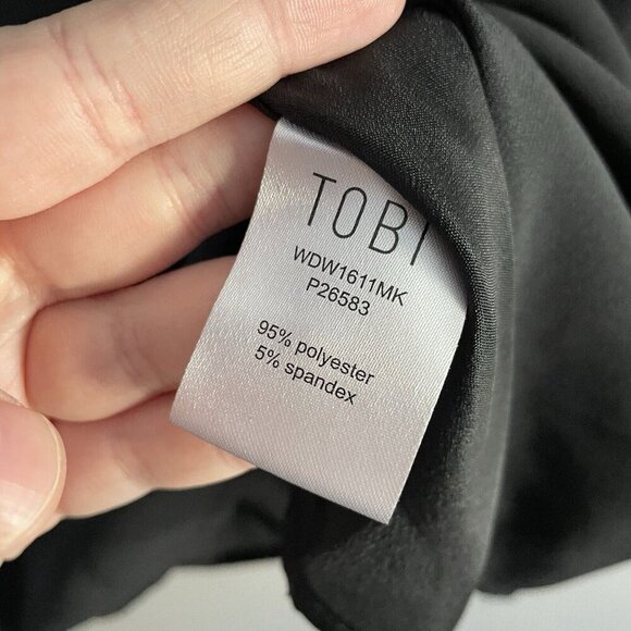 Tobi Women Size M Black Plunge V-Neck Sleeveless Side Cutout Mini Dress - Picture 6 of 9